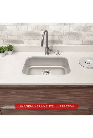 Cuba De Embutir Retangular Lavínia 48 BL Em Aço Inox 48x34cm Acetinada Tramontina