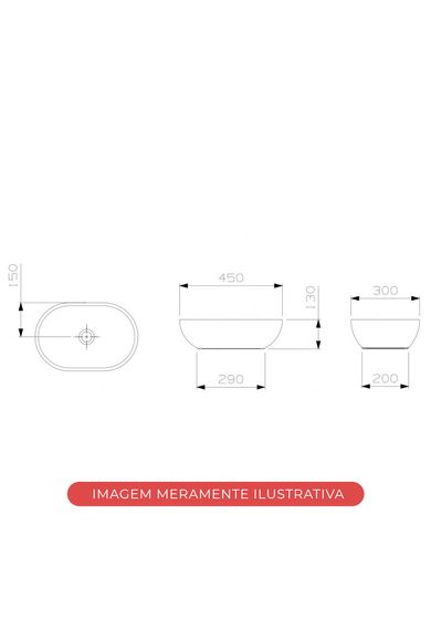 Cuba De Apoio Loft R3 45x30cm Em Louça Branca Incepa