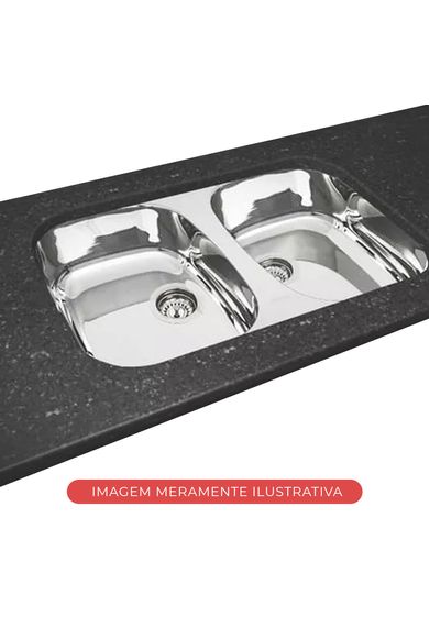 Cuba Dupla De Embutir Isis 2C 34 BL Em Aço Inox Polido 78x40cm Tramontina