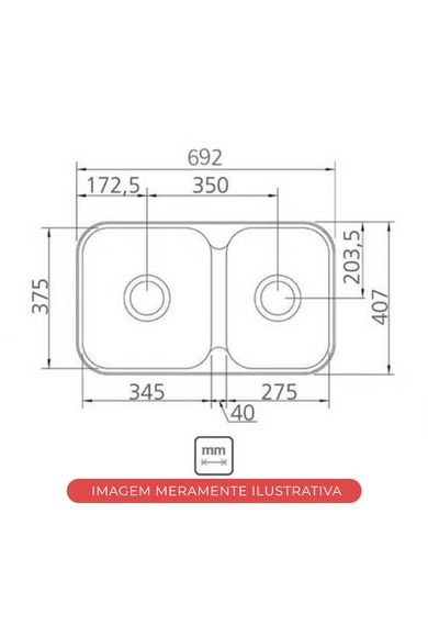 Cuba Dupla Retangular Perfurada Em Aço Inox Polido 69x40cm Tramontina