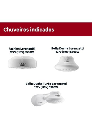 Resistência para Ducha Bella/Fashion 4T 127V 5500W Lorenzetti
