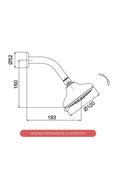 Ducha de Parede Redonda Clean com 5 Funções Cromada Lorenzetti