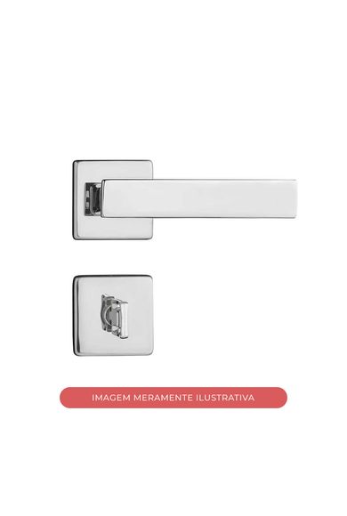 Fechadura Para Banheiro Quadra Cromada 40mm 701 80B Pado