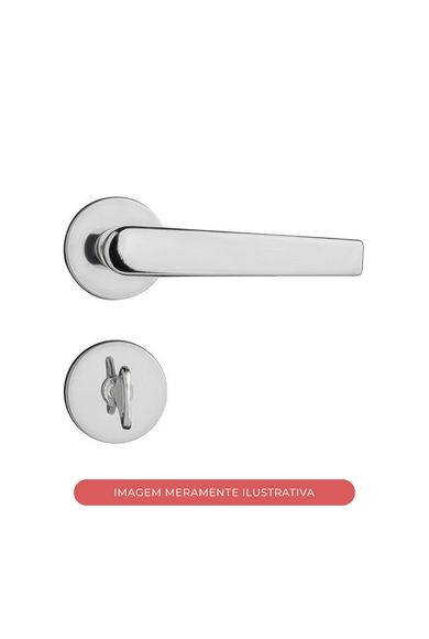 Fechadura Para Banheiro Concept Roseta Redonda Cromada 40Mm Pado