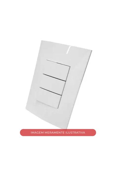 Conjunto De 3 Interruptores Simples 10A 250V Sleek Branco MarGirius