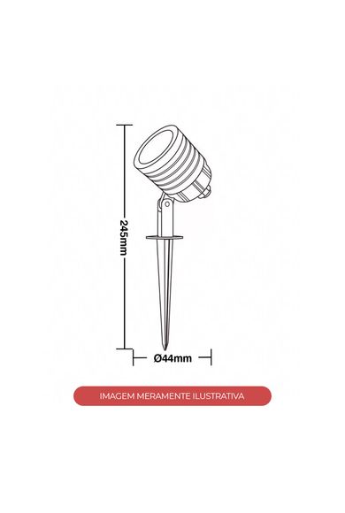 Espeto De Jardim Led Noir MR11 3W 6500K Taschibra