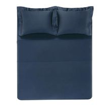 Jogo de Cama King 270 Fios Cetim 2,90m x  2,50m 100% Algodão Domos Marinho Karsten