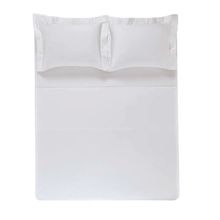 Jogo de Cama Casal 270 Fios Cetim 2,20m x  2,50m 100% Algodão Domos Branco Karsten