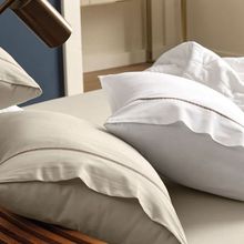 Jogo de Cama 3 Peças Liam Branco Filete Taupe King 180 Fios 1,93m x 2,03m  Karsten