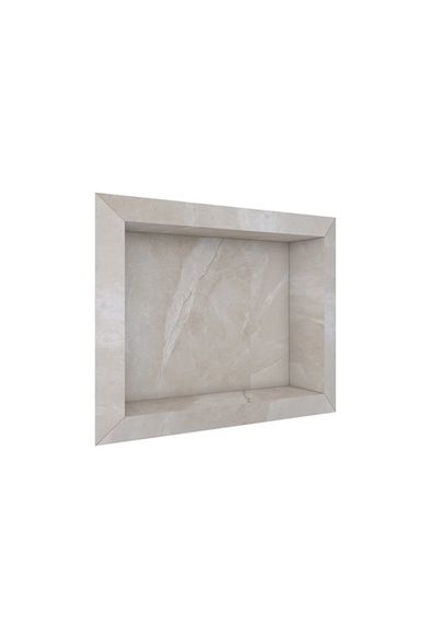 Nicho De Embutir Diamante 40x30 Em Porcelanato Bege Polido Cozimax