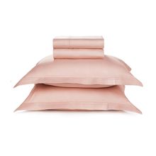 Jogo De Lençol Queen Galieno Rose 300 Fios 260x240cm 4 Peças Trussardi