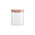 Pote-De-Mantimentos-Vidro-Flat-Quadrado-800Ml-Com-Tampa-Em-Bambu-Oikos