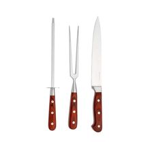 Jogo De 3 Peças Para Churrasco Em Aço Inox Hanzzo Wood Fracalanza