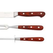 Jogo De 3 Peças Para Churrasco Em Aço Inox Hanzzo Wood Fracalanza