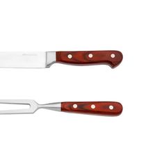 Jogo De 2 Peças Para Churrasco Em Aço Inox Hanzzo Wood Fracalanza