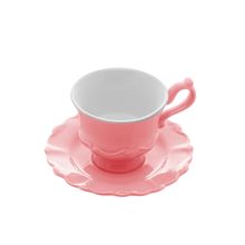 Conjunto 6 Xícaras De Café De Porcelana Com Pires Fancy Rose 90ml  Wolff