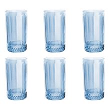 Jogo De 6 Copos  Altos  Azul Luster 360ml L'Hermitage