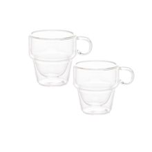 Conjunto 2 Xícaras Para Café Empilháveis Parede Dupla 90ml Wolff