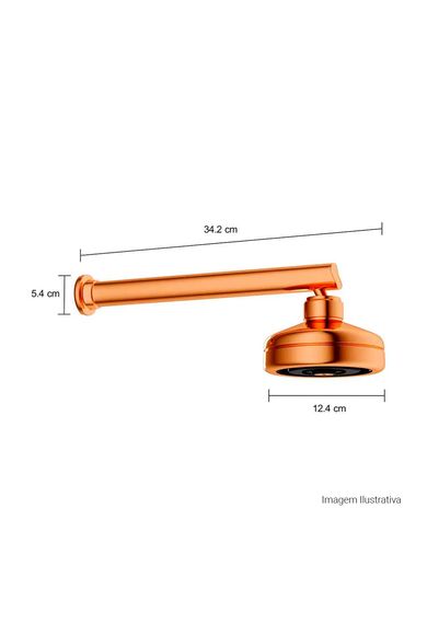 Chuveiro Com Tubo Reto De Parede Acqua Plus Red Gold