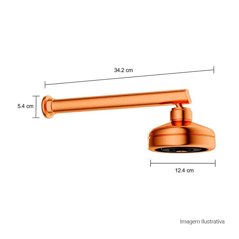 Chuveiro-Com-Tubo-Reto-De-Parede-Acqua-Plus-Red-Gold