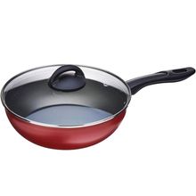Wok com Tampa Brinox Chilli Panela Antiaderente Pro-Flon 24cm 2,5L Cereja