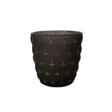 Castiçal De Vidro Stars Preto 9x9x9cm