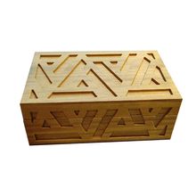 Caixa de Madeira com Relevo Geométrico 24x15x8cm