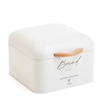 Porta Pão Metal Branco e Madeira Crisp - MEK