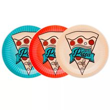 Pratos Rasos Para Pizza Sortido Conjunto Com 3 Unidades
