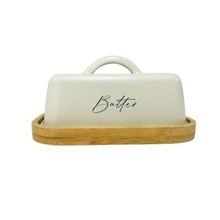 Manteigueira Butter com Base de Bambu e Tampa de Metal