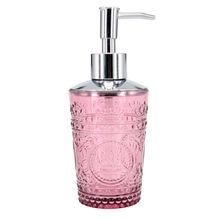 Porta Sabonete Líquido De Vidro Rosa 17,5x7cm
