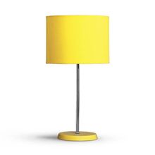 ABAJUR DE QUARTO AMARELO COM CÚPULA CILÍNDRICA