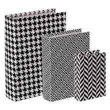 KIT LIVROS CAIXA PRETO E BRANCO 3 PEÇAS