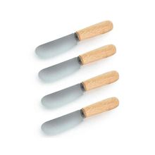 Jogo de Espátulas em Aço Inox 4 peças com Cabo de Madeira Mimo Style