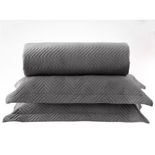 Kit Colcha Casal Velvet Chumbo 2,2x2,5m