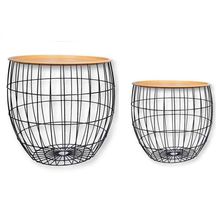 Jogo Mesa Lateral Stacy Preto E Amarelo 2 Peças