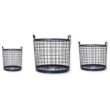 Jogo De Cestas Dark Preto Em Ferro Com 3 Peças