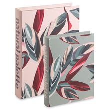 KIT COM LIVROS CAIXA 2 PEÇAS VERDE E ROSA