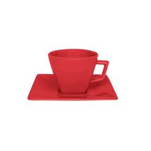 CONJUNTO COM 6 XÍCARAS DE CAFÉ QUARTIER VERMELHO 75ML COM PIRES