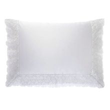 Fronha  600fios  Avulsa Branca E Platina Bergamo 50x90cm