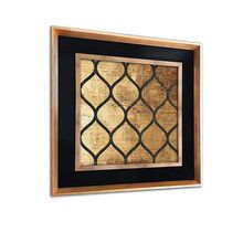 Quadro Ampulheta Dourado E Preto 8400 Com Moldura 75x75cm