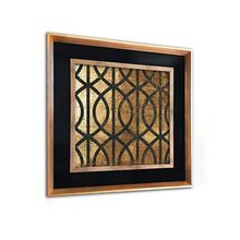 Quadro Dourado E Preto 8401 Com Moldura 75x75cm