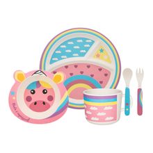 Conjunto De Refeição Infantil Unicórnio 5 Peças