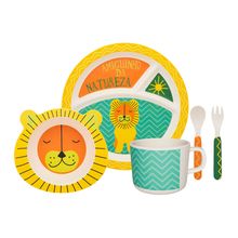 Conjunto De Refeição Infantil Leaozinho 5 Peças