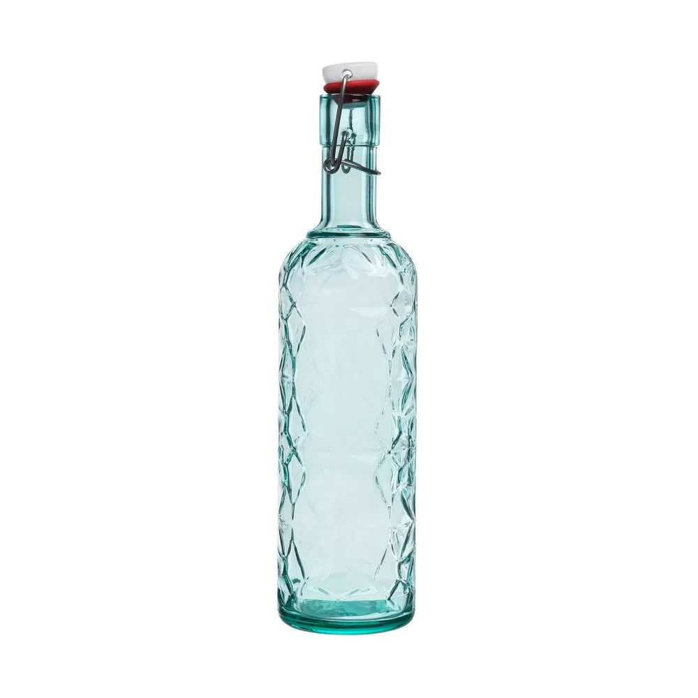 Garrafa Oriente De Vidro Azul 1L