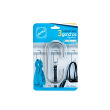 Conjunto Com 3 Ganchos Cromados