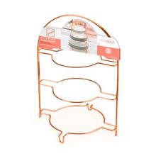 Porta Pratos Triplo Piatina Rose Gold