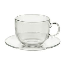 Xícara Jumbo De Cristal Com Pires 500ml