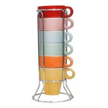 Jogo De Xícara De Café Candy Colors 50ml 7 Peças