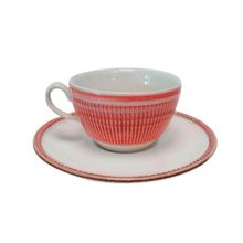 Conjunto Com 6 Xícaras E Pires Toscana Vermelho Corona 220ml